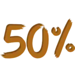 Illustration indiquant 50% pour représenter le crédit d’impôt applicable aux services à la personne.
